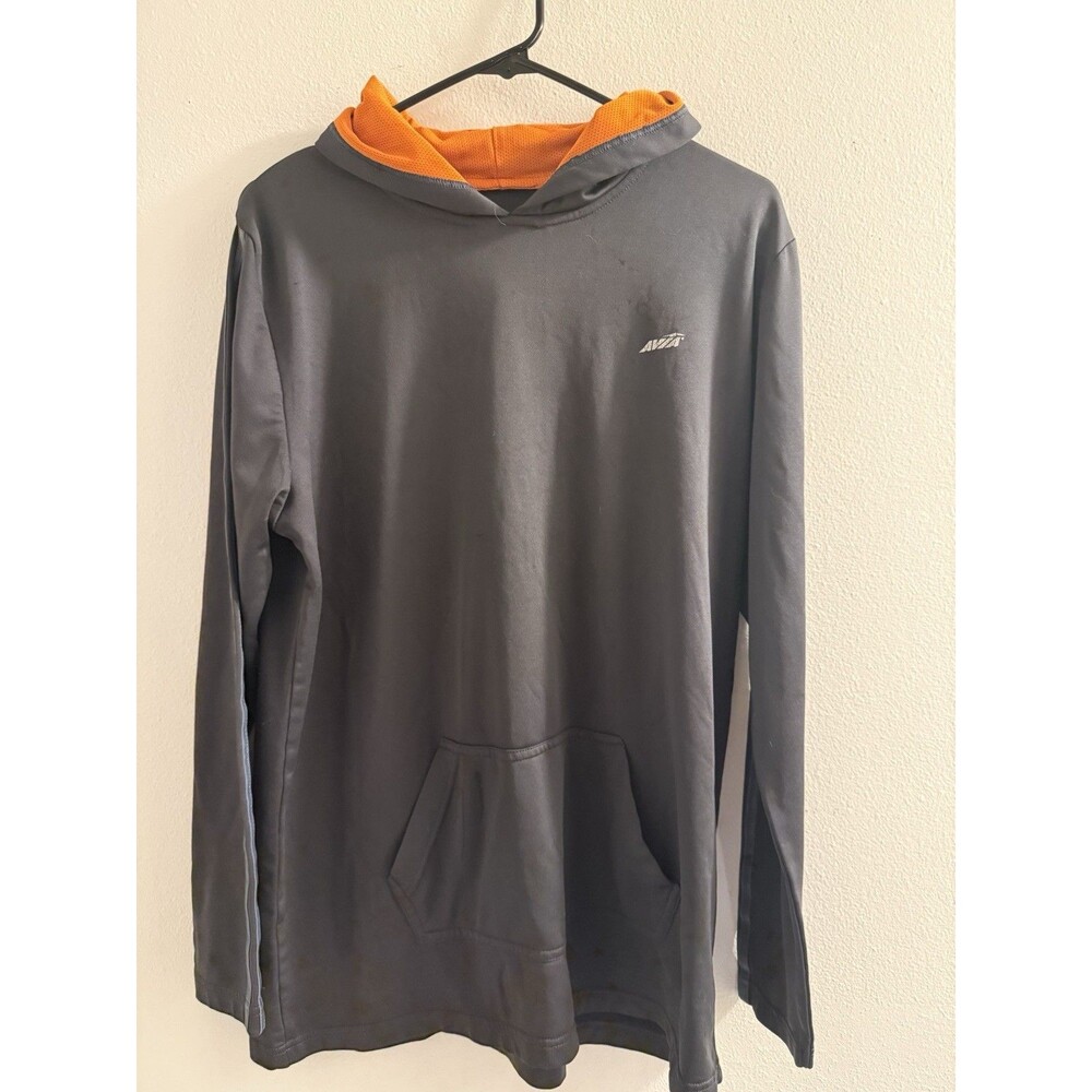 Athletic Works Men’s XL Black Performance Hoodie Orange Mesh Lined Hood